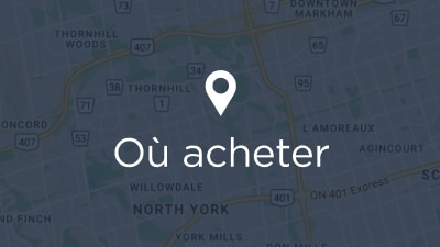 Icône de localisation blanche. Texte sous l'icône : Où acheter