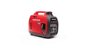 Plan de trois quarts latéral avant d’une génératrice ultra-silencieuse 2200i sur fond blanc.    