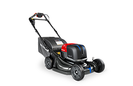 Une tondeuse à batterie Honda HRX-BE 1.5kW Premium Residential légèrement orientée vers la droite en studio