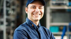 Un représentant du service Honda sourit. 